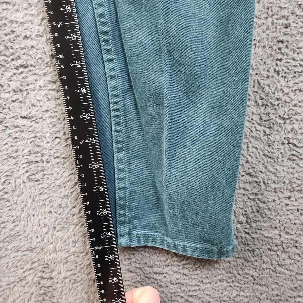Wrangler Mom Jeans Womens 10 Teal High Rise Tapered Leg Vintage 90s Denim Pants